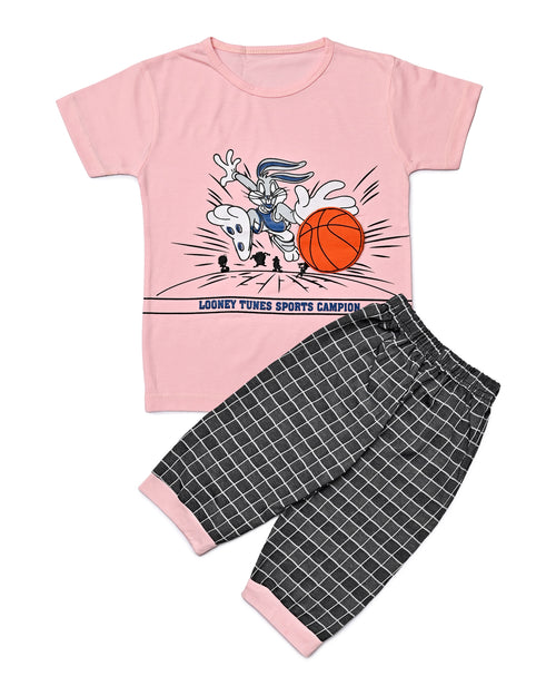 Looney Tunes Pajama Set - T-Shirt & Checked Pajama Set