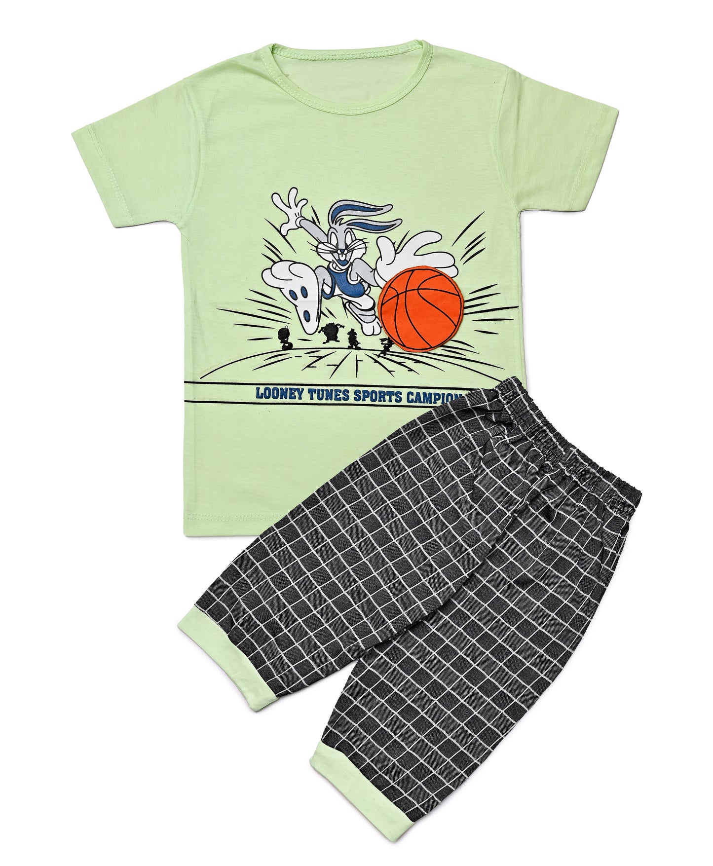Looney Tunes Pajama Set - T-Shirt & Checked Pajama Set