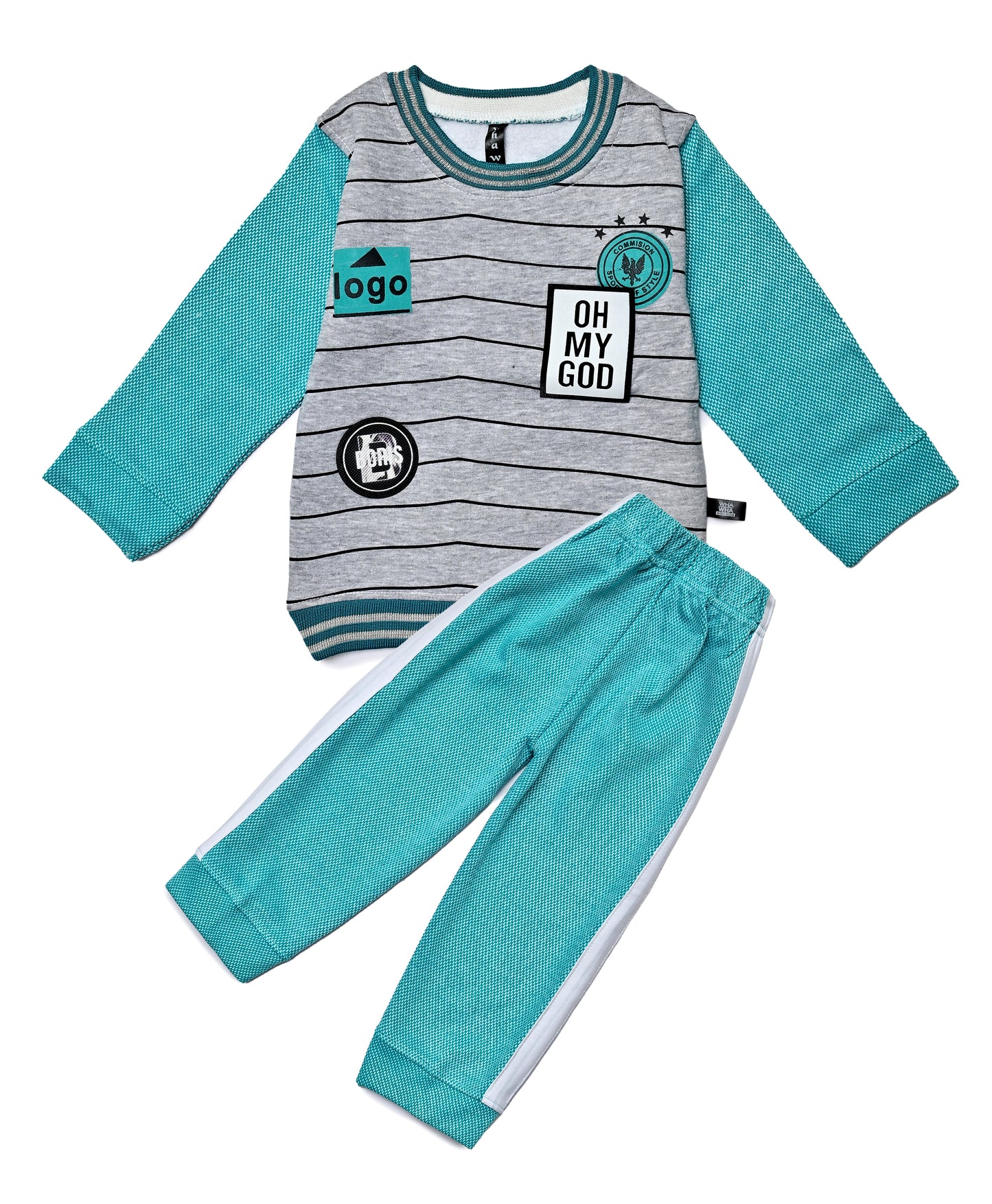 Boys Sweatshirt Set | 2-Piece Striped Top with Matching Pants