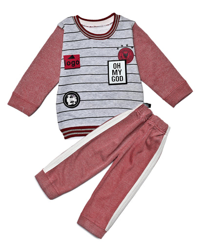 Boys Sweatshirt Set | 2-Piece Striped Top with Matching Pants