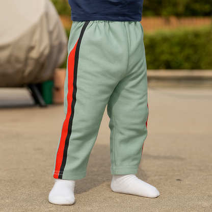 mint green Track Pants with Red & black Side Stripes