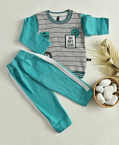 Boys Sweatshirt Set | 2-Piece Striped Top with Matching Pants