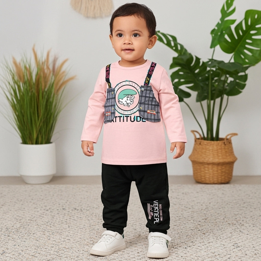 Printed Top with Fashion Straps and trouser ,  2-Piece Set