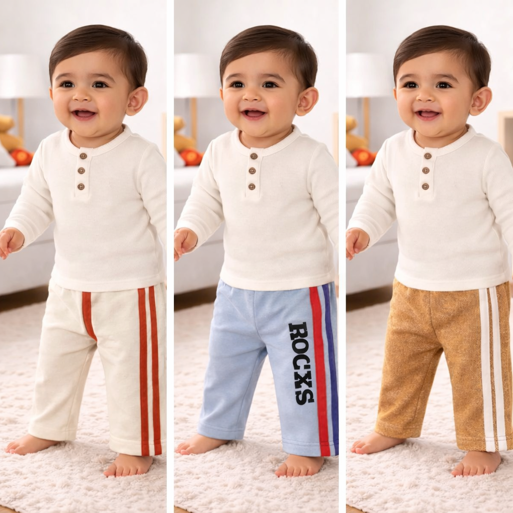 Baby Winter Jogger Pants with Side Stripes _ 6 Months To 1 Year